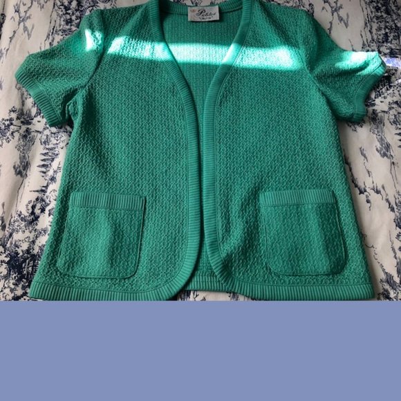 Petites by Butte Vintage Jade Green Dress & Jacket - Picture 5 of 14